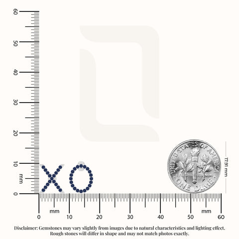 natural blue-sapphire xo stud earrings in sterling silver 