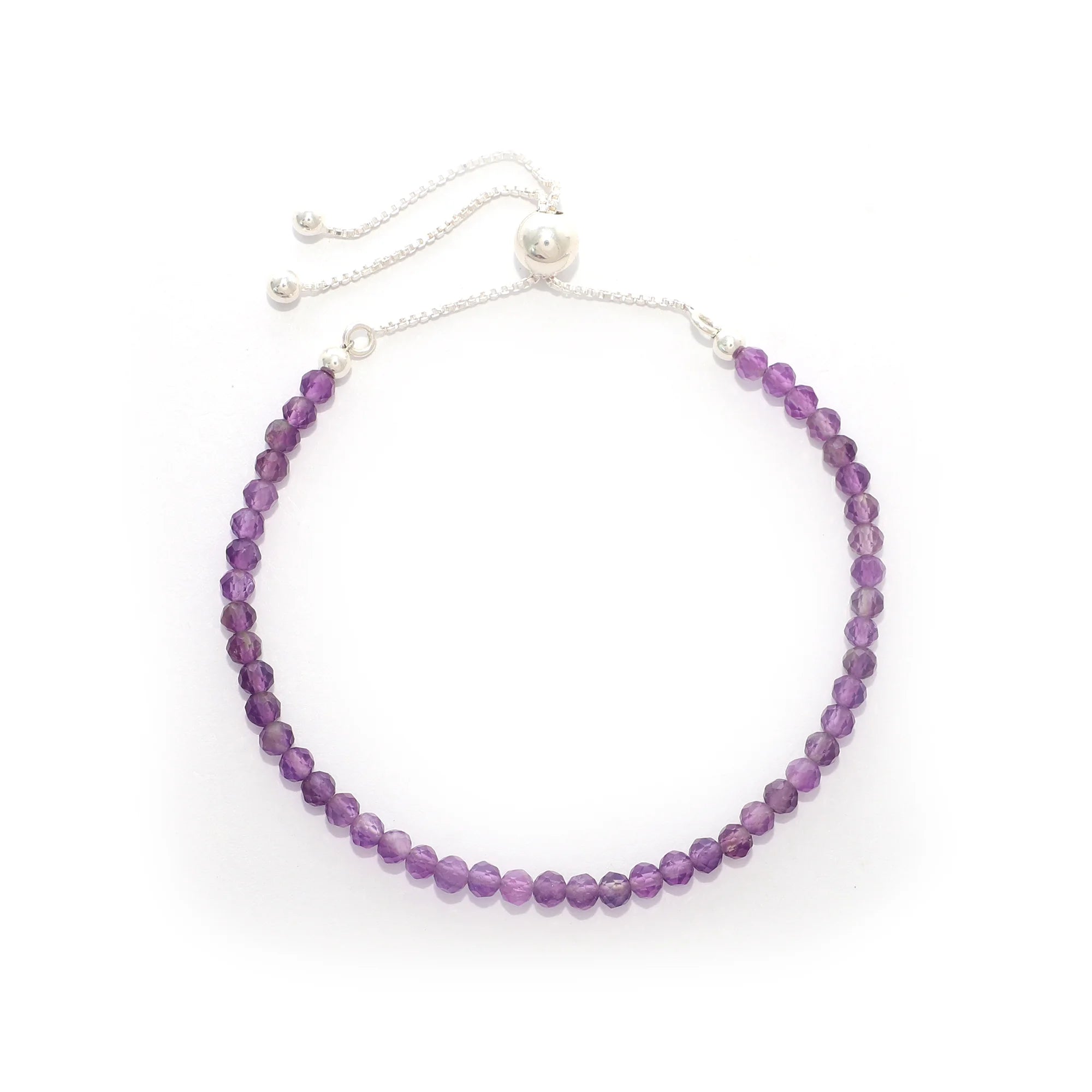 natural amethyst round shape bolo bracelet