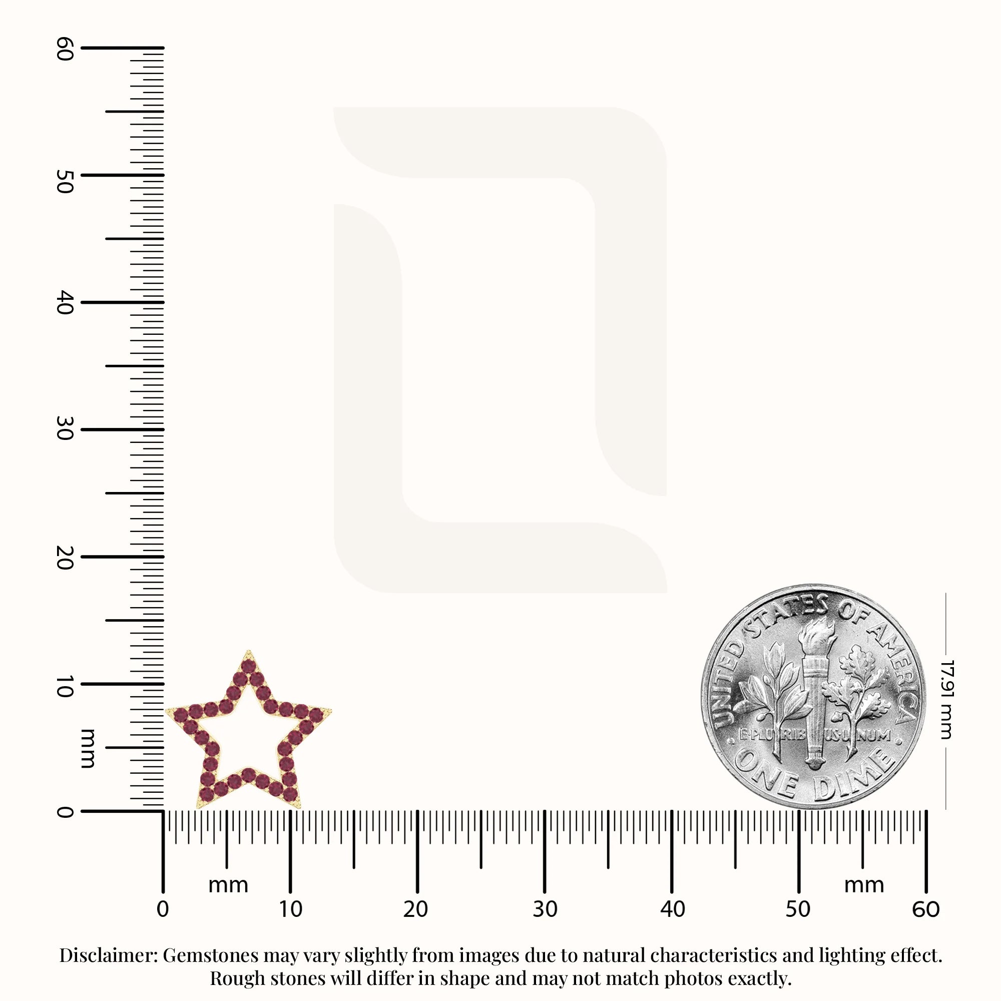 natural ruby star stud earrings in yellow gold vermeil 