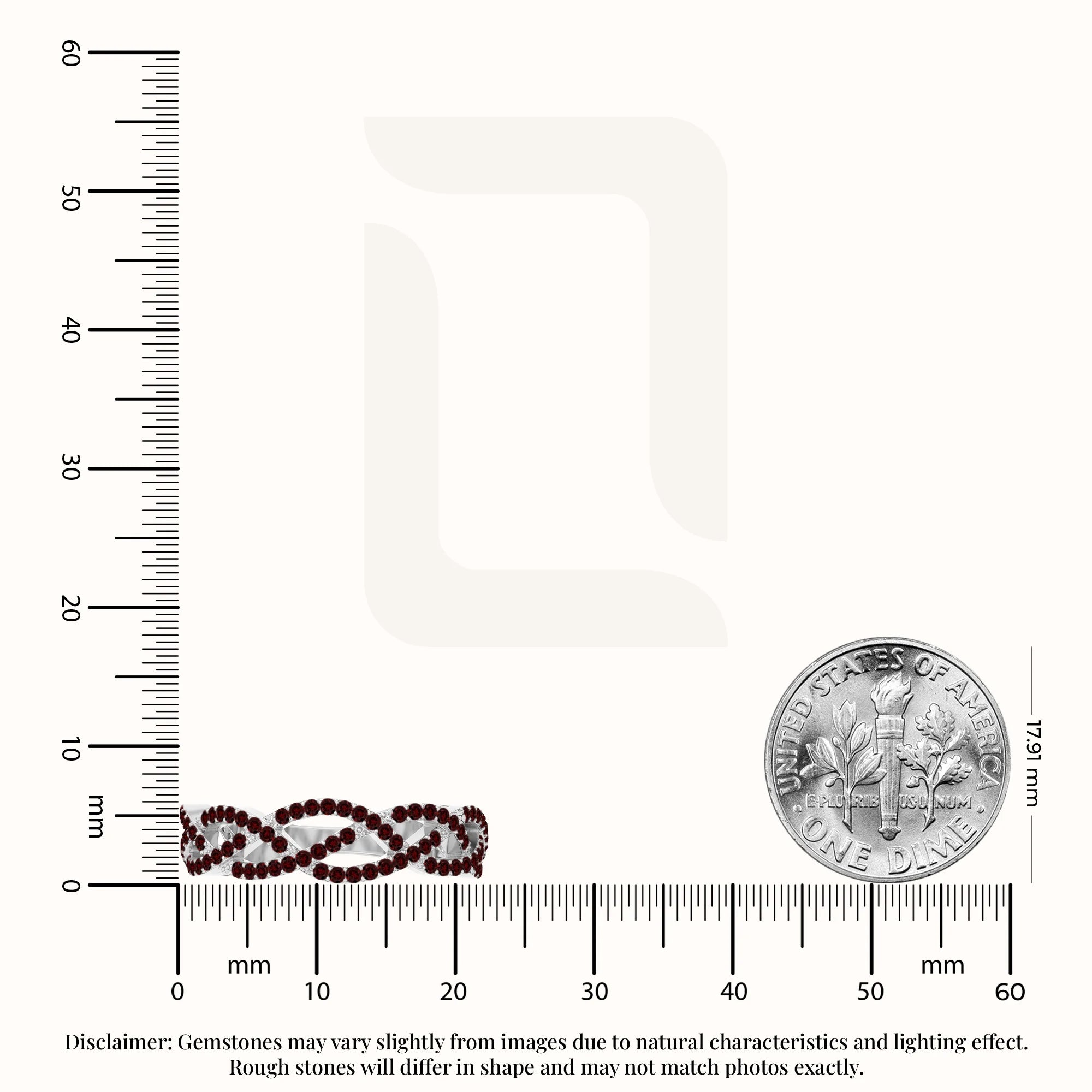 natural garnet twisted braided wedding band rings in sterling silver 