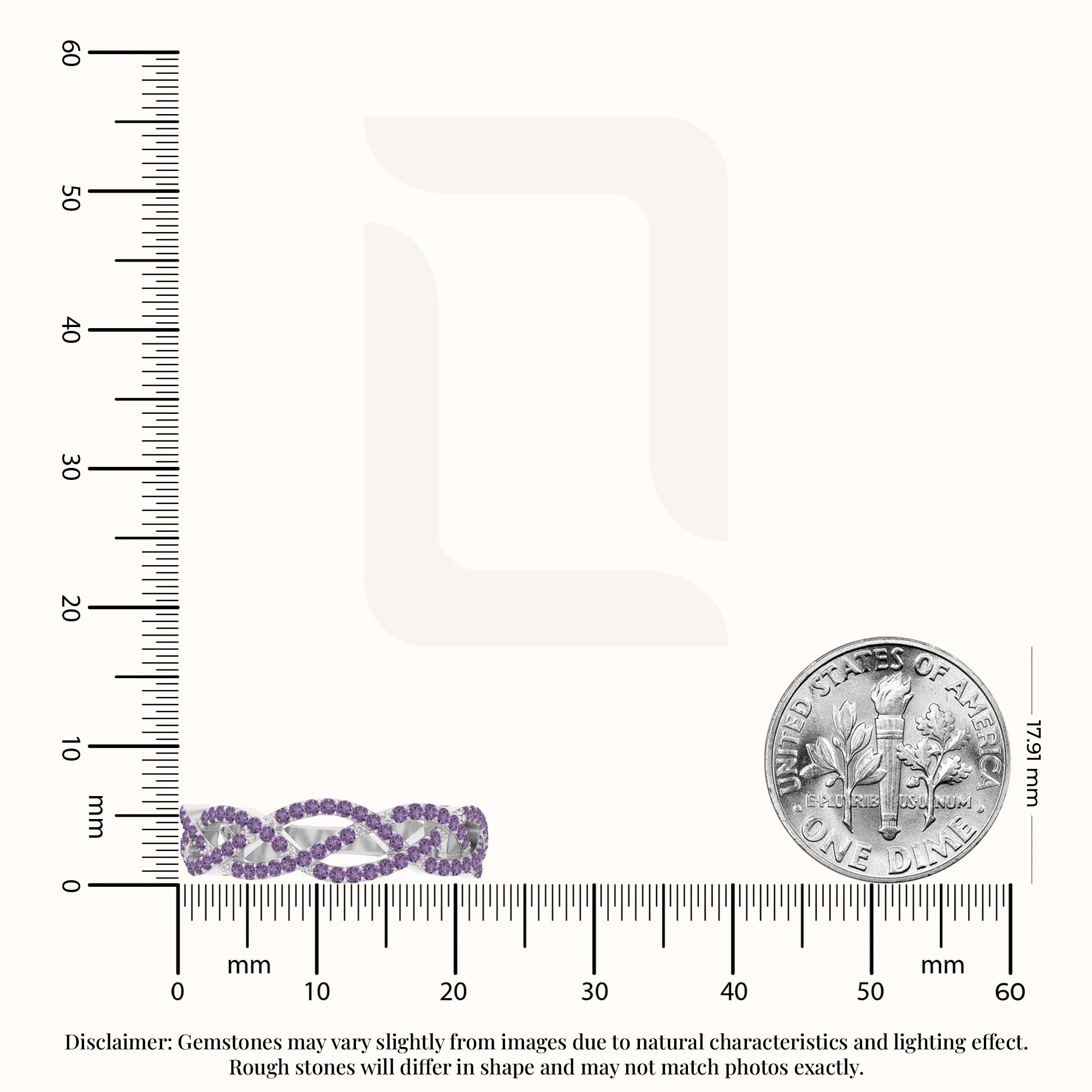 natural amethyst twisted braided wedding band rings in sterling silver 