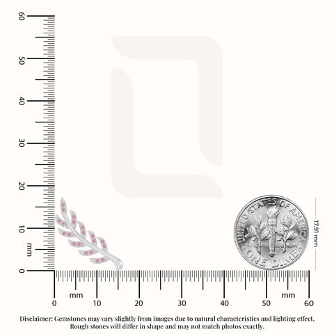 natural pink-tourmaline leaf climber earrings in sterling silver 