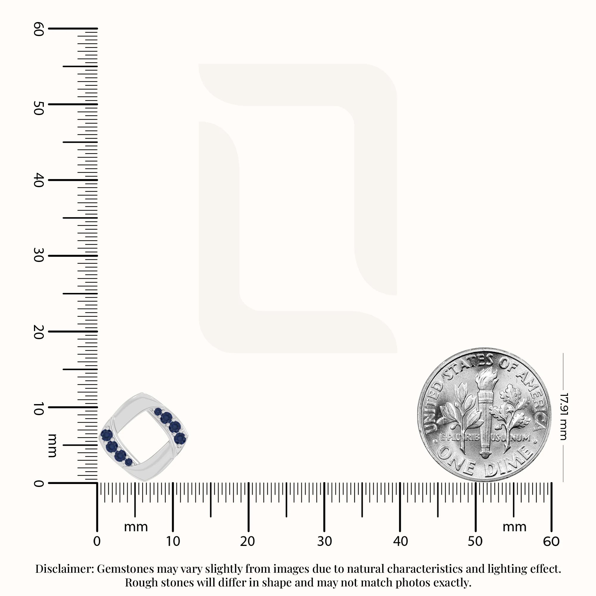 natural blue-sapphire square stud earrings in sterling silver 