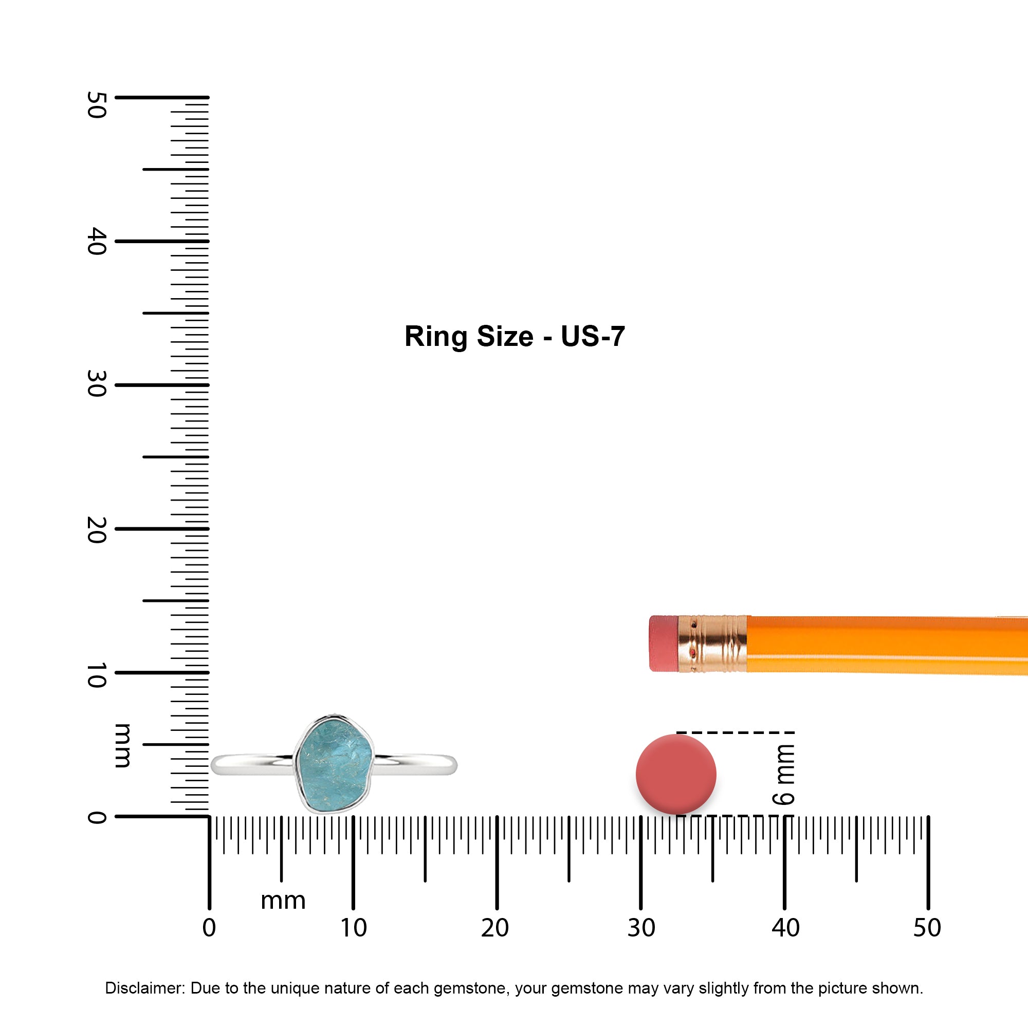 aquamarine rough shape stackable bezel-set ring