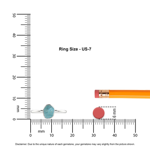 aquamarine rough shape stackable bezel-set ring