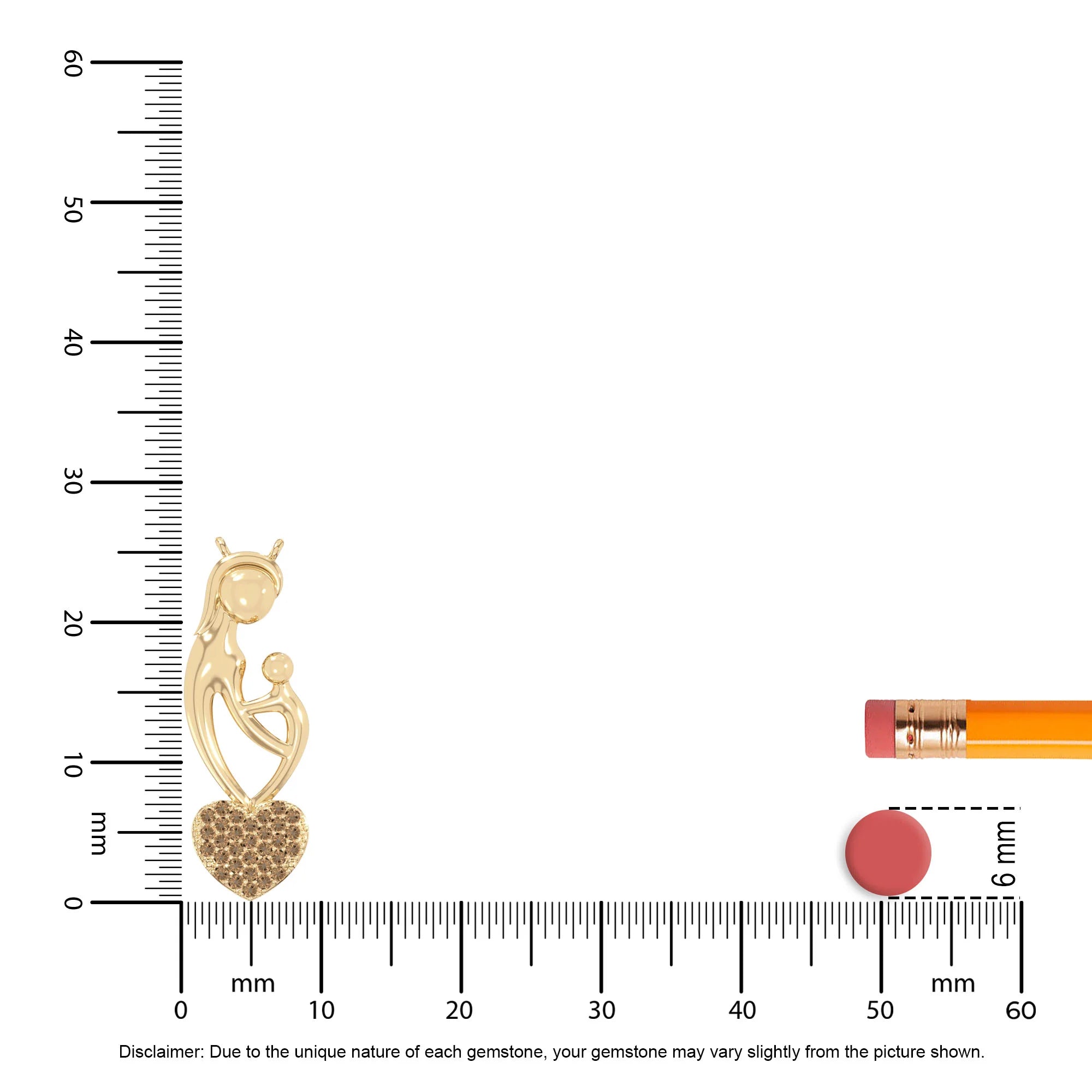 natural citrine mother child heart necklaces in yellow gold vermeil 