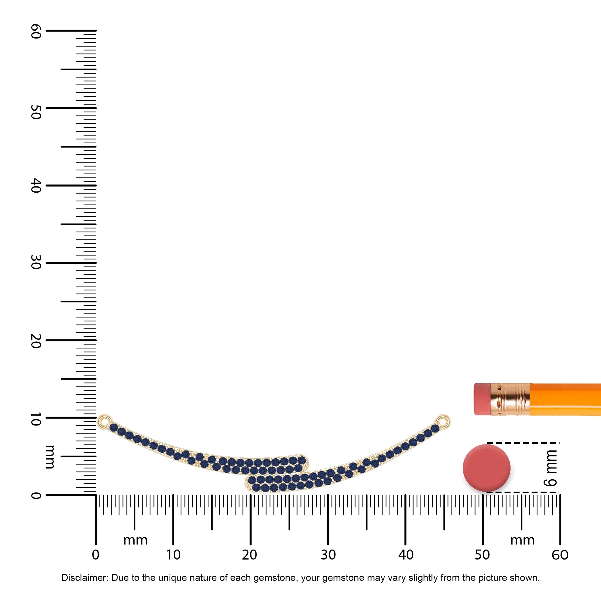 natural blue-sapphire bypass curved bar necklaces in yellow gold vermeil 