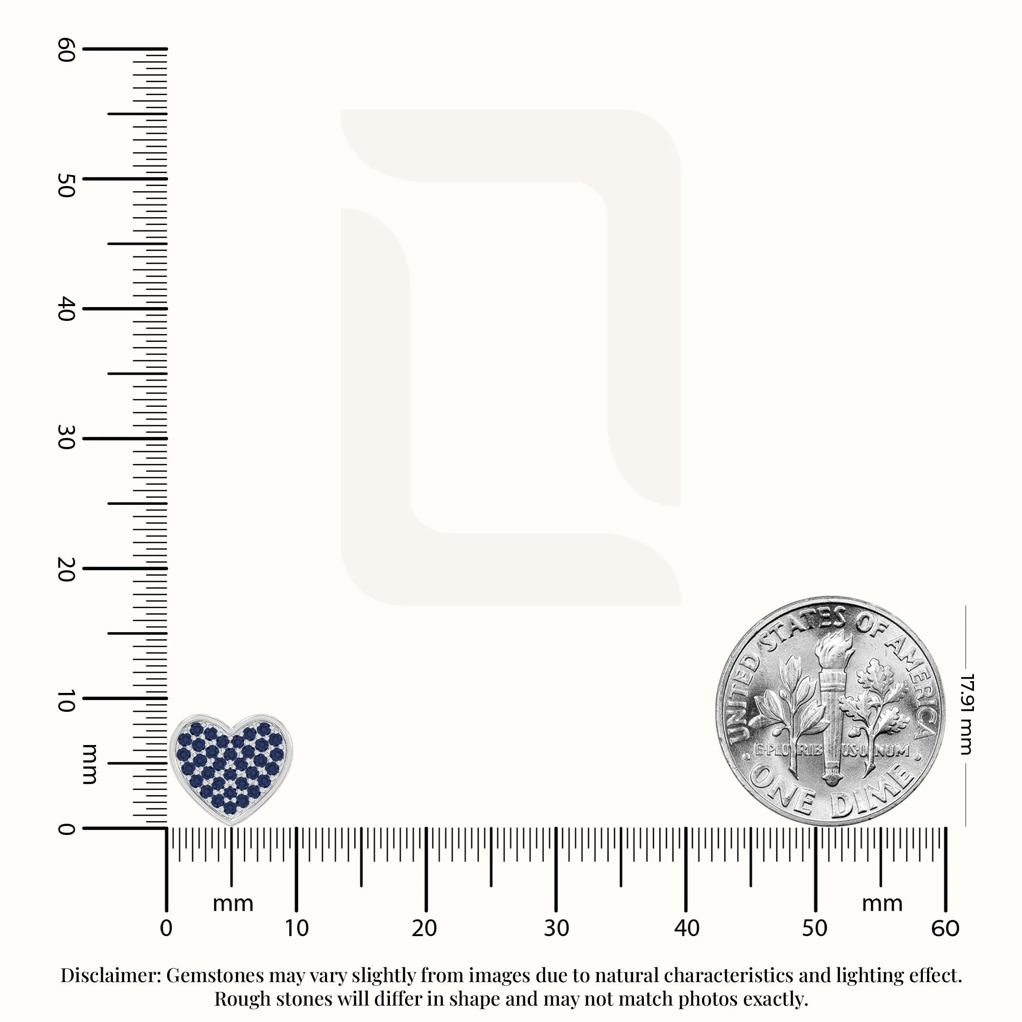 natural blue-sapphire heart stud earrings in sterling silver 