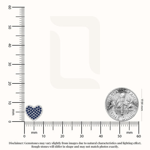 natural blue-sapphire heart stud earrings in sterling silver 