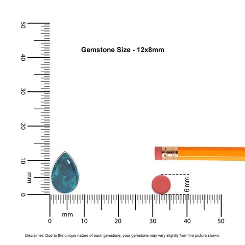 natural chrysocolla pear shape stud earrings
