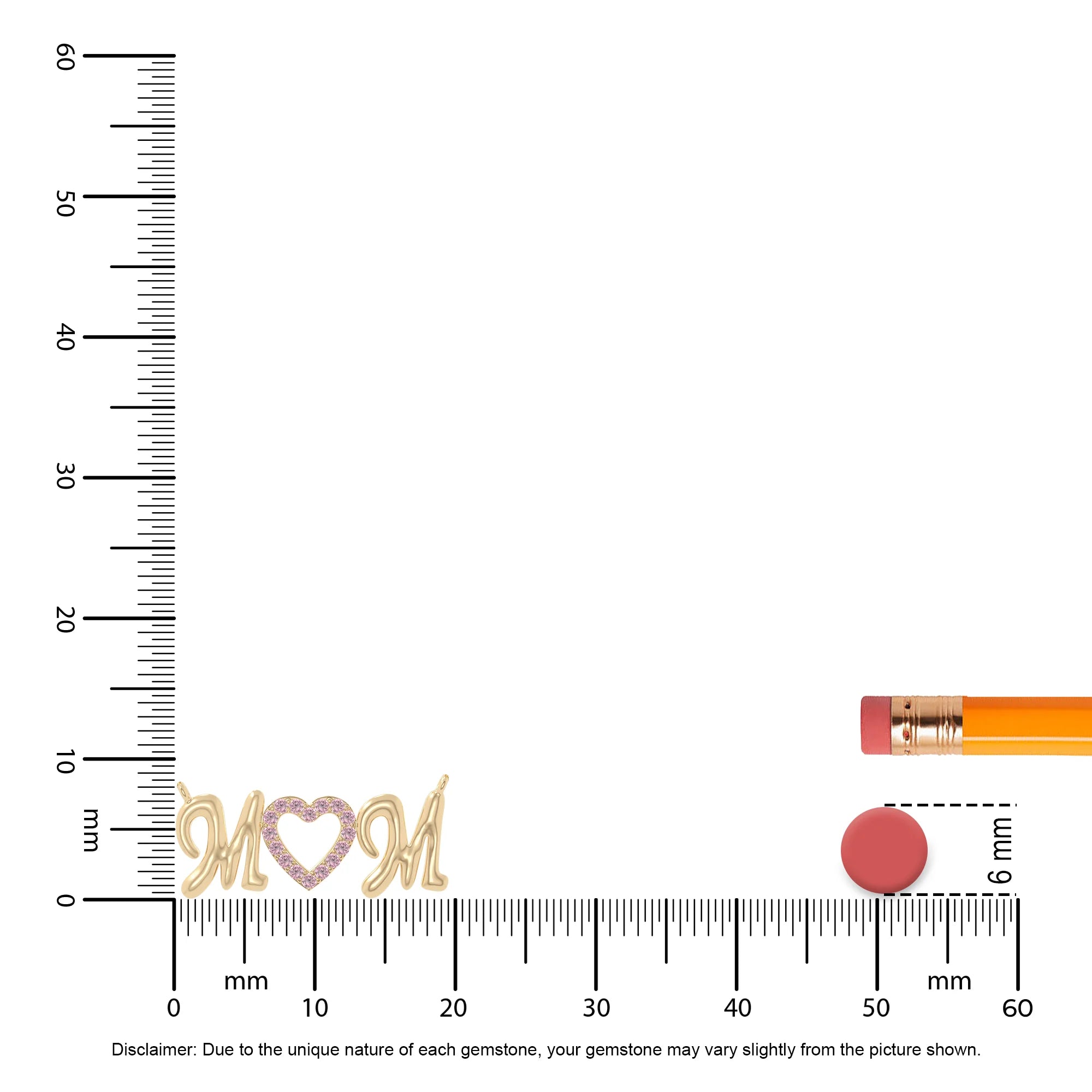 natural pink-tourmaline mom heart necklaces in yellow gold vermeil 