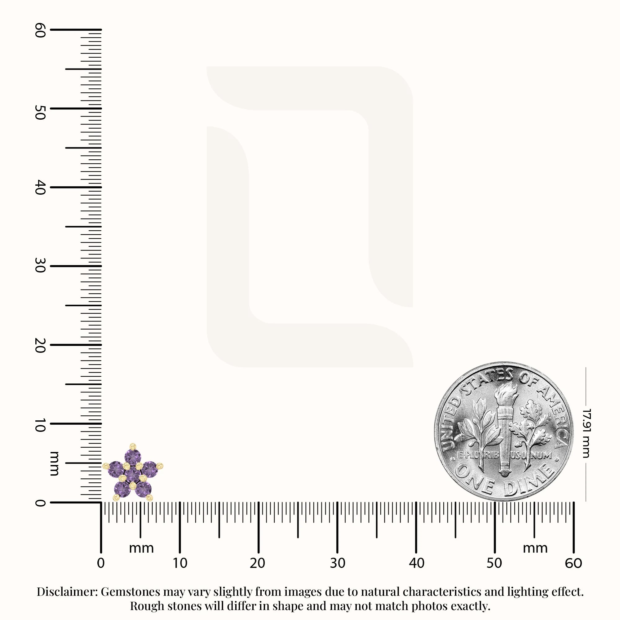 natural amethyst flower stud earrings in yellow gold vermeil 