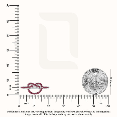 natural ruby infinity knot promise rings in sterling silver 