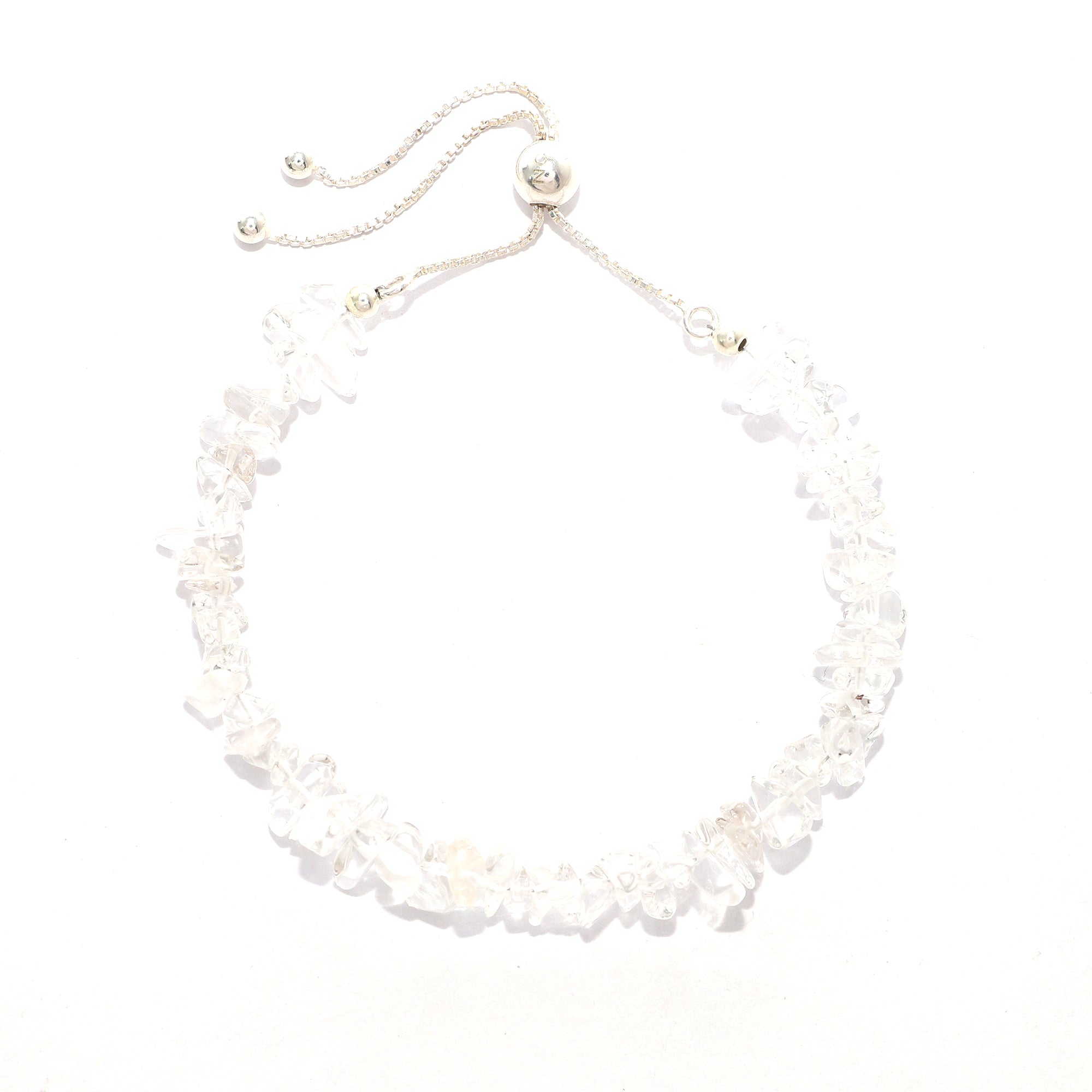 natural crystal-quartz rough shape bolo bracelet