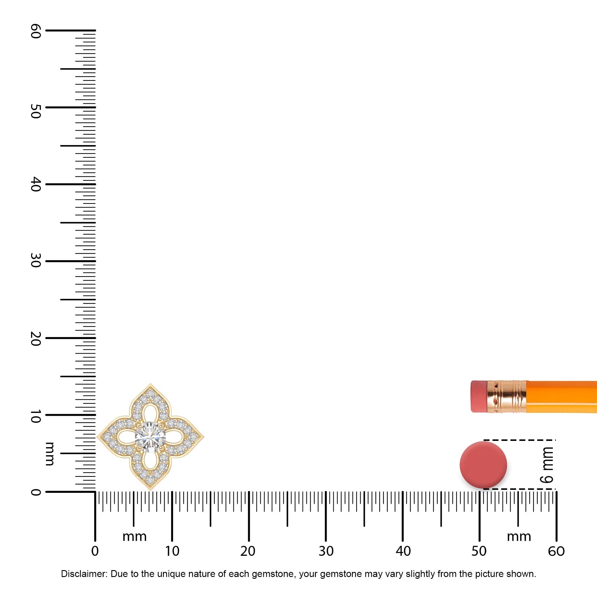 moissanite 4 petal flower necklaces in yellow gold vermeil 