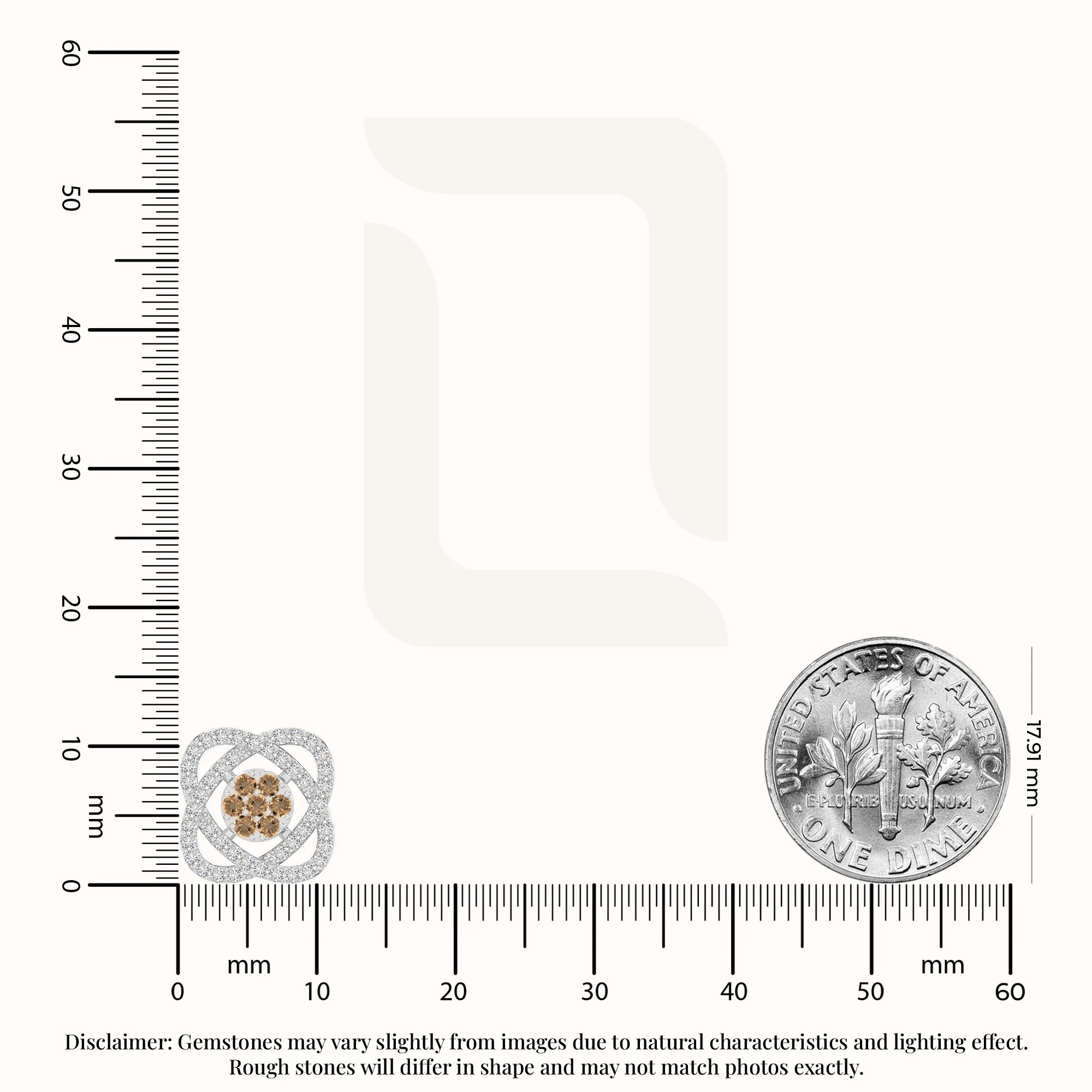 natural citrine inner power stud earrings in sterling silver 