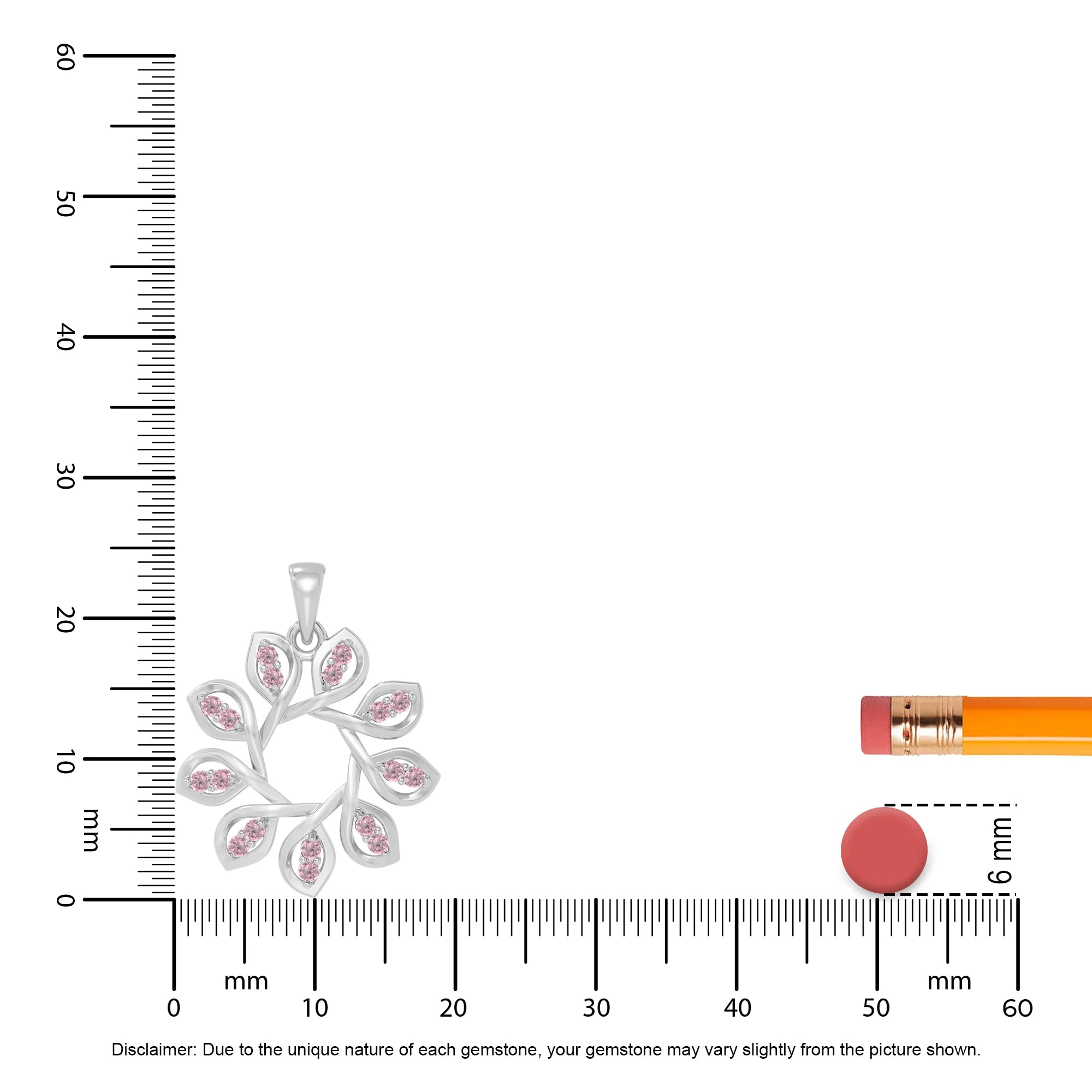 natural pink-tourmaline flower necklaces in sterling silver 