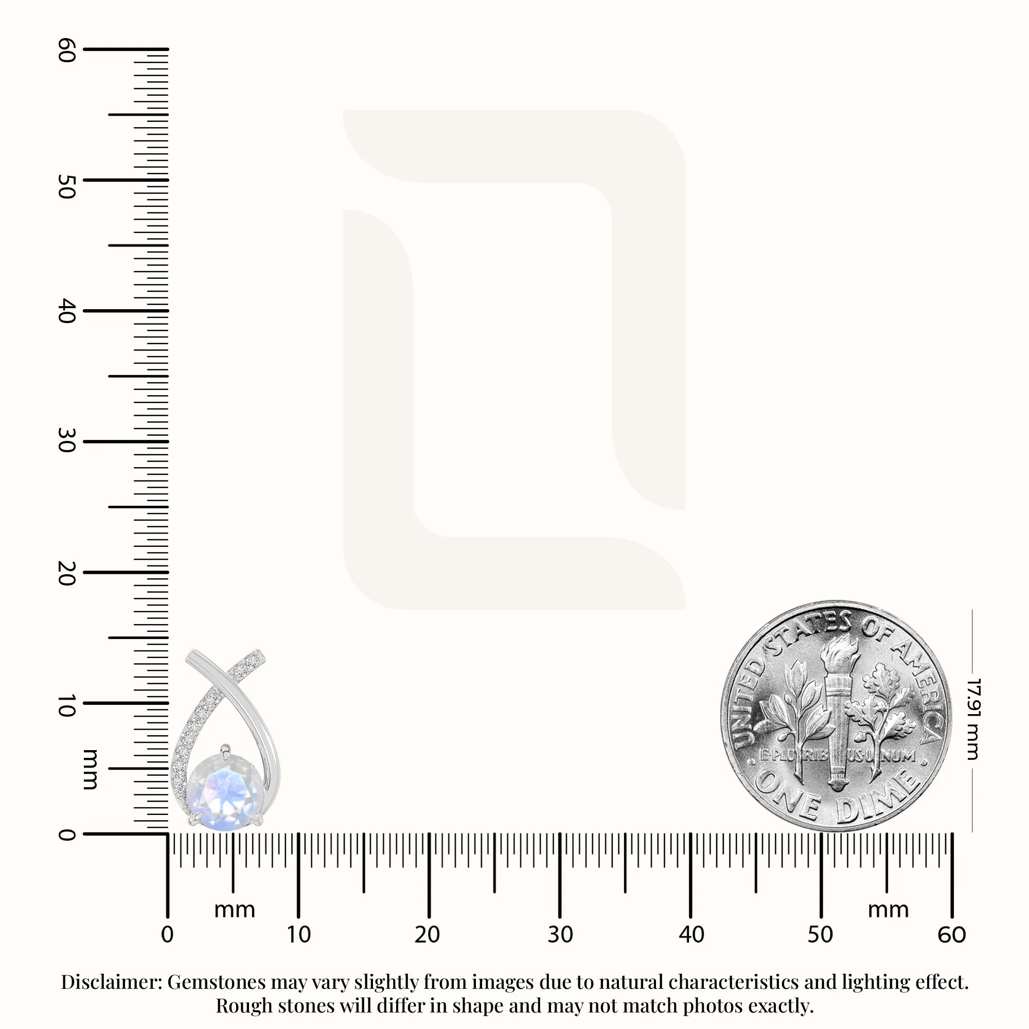 natural rainbow-moonstone fishtail stud earrings in sterling silver 