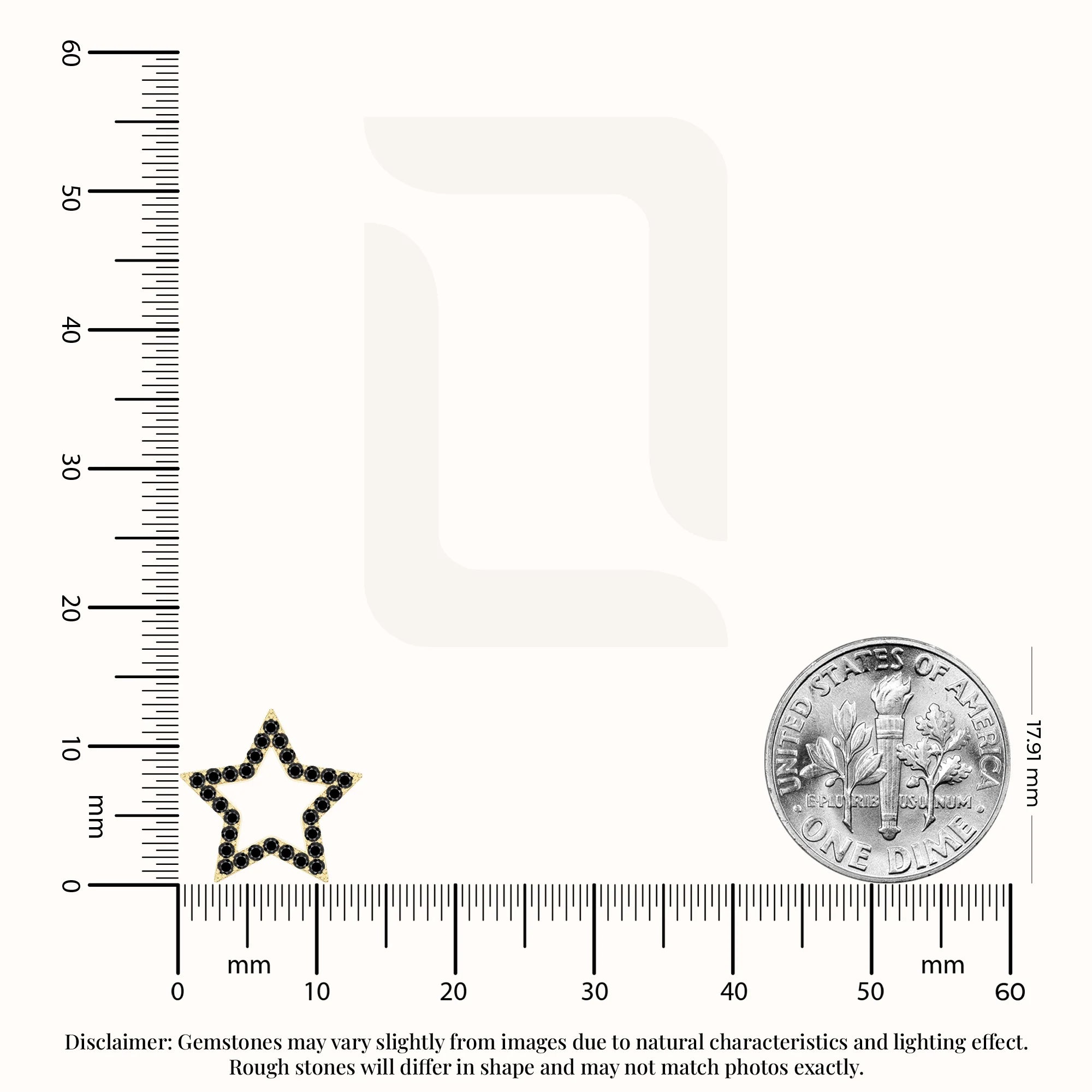 natural black-onyx star stud earrings in yellow gold vermeil 