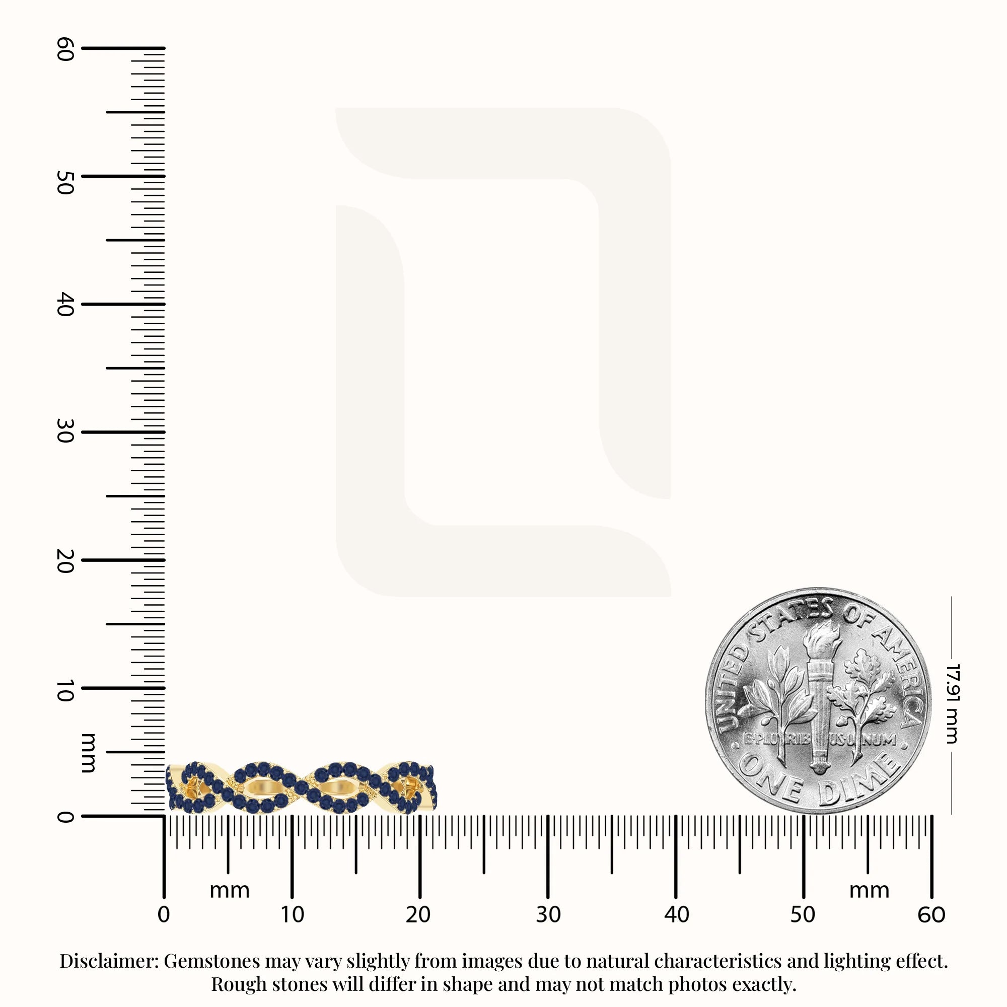 natural blue sapphire twisted wedding band rings in yellow gold vermeil