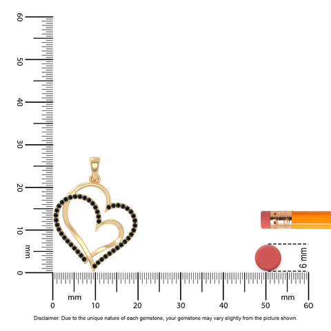 natural black-onyx double heart necklaces in yellow gold vermeil 