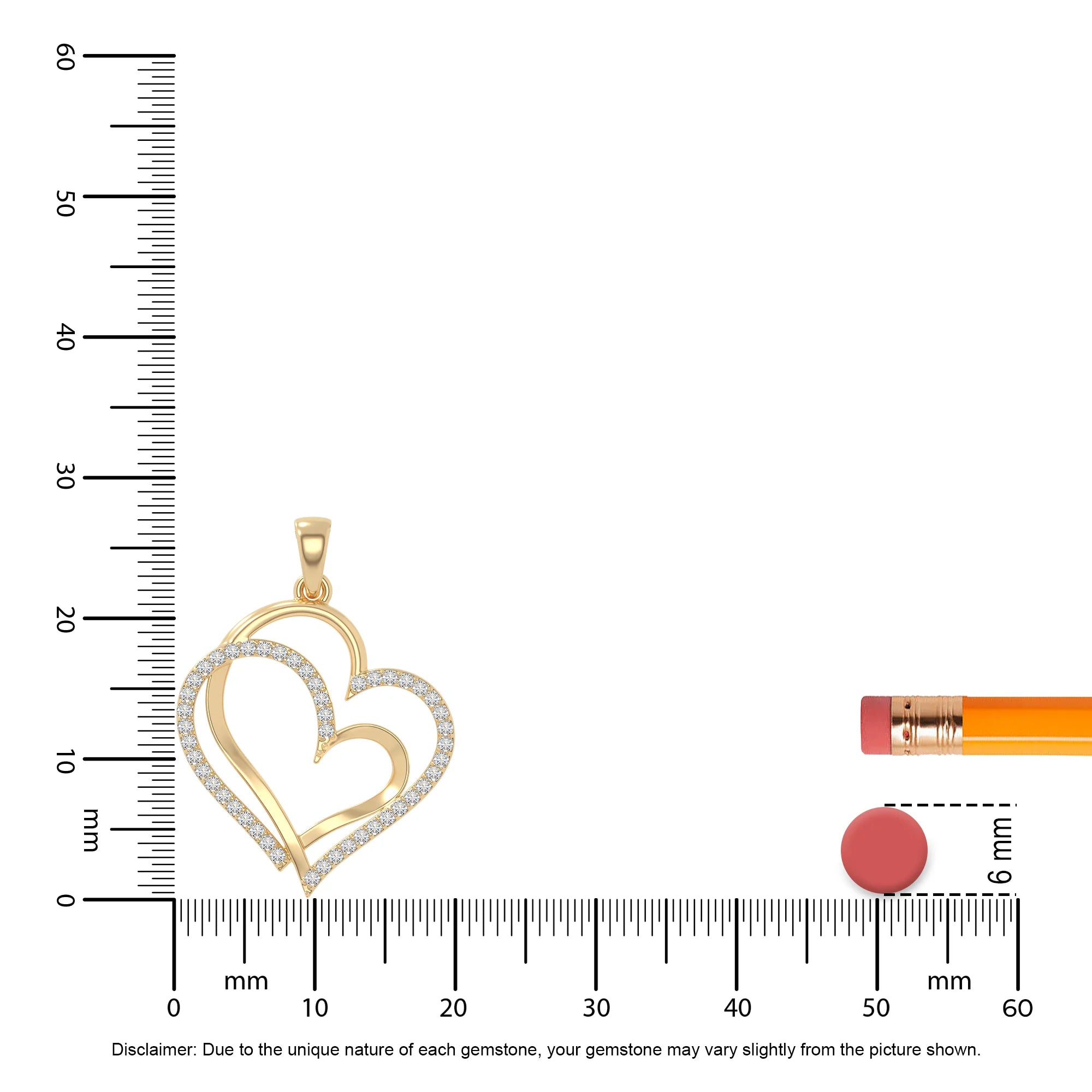 moissanite double heart necklaces in yellow gold vermeil 