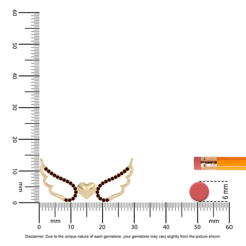 natural garnet angel wings heart necklaces in yellow gold vermeil 