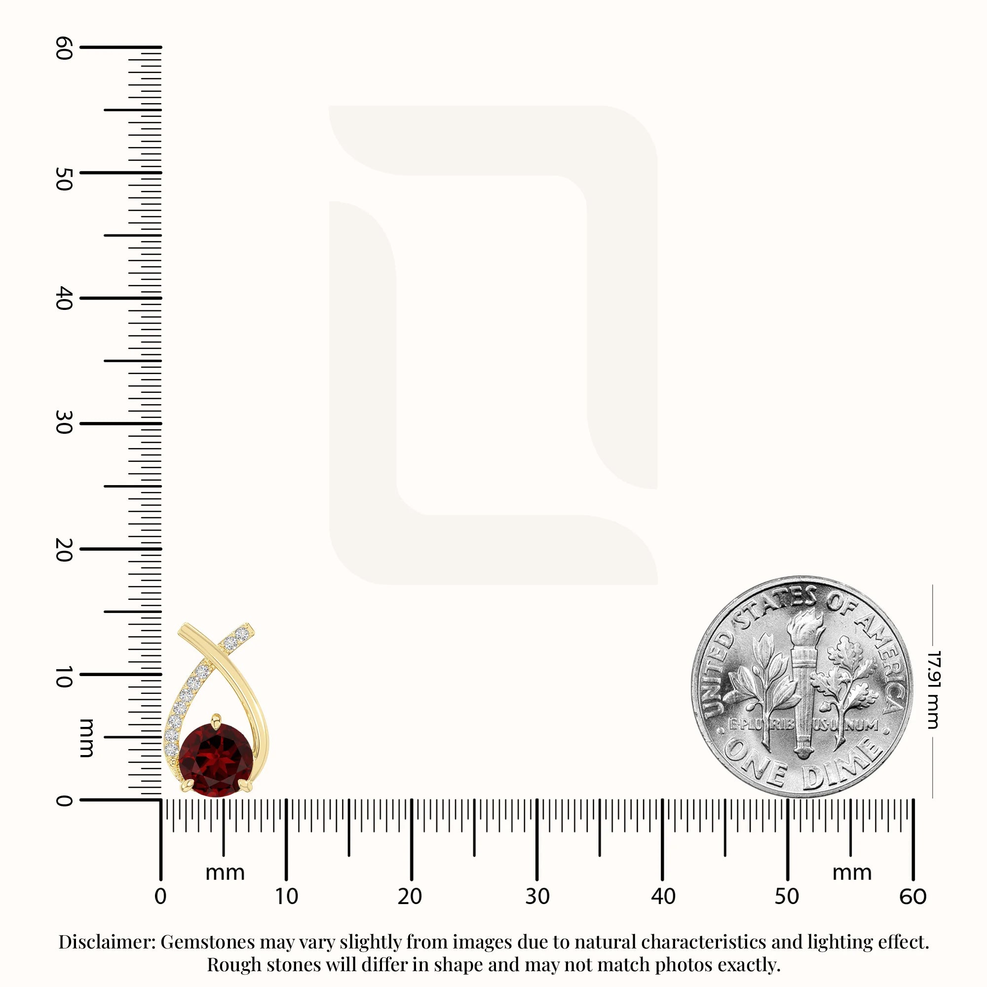 natural garnet fishtail stud earrings in yellow gold vermeil 