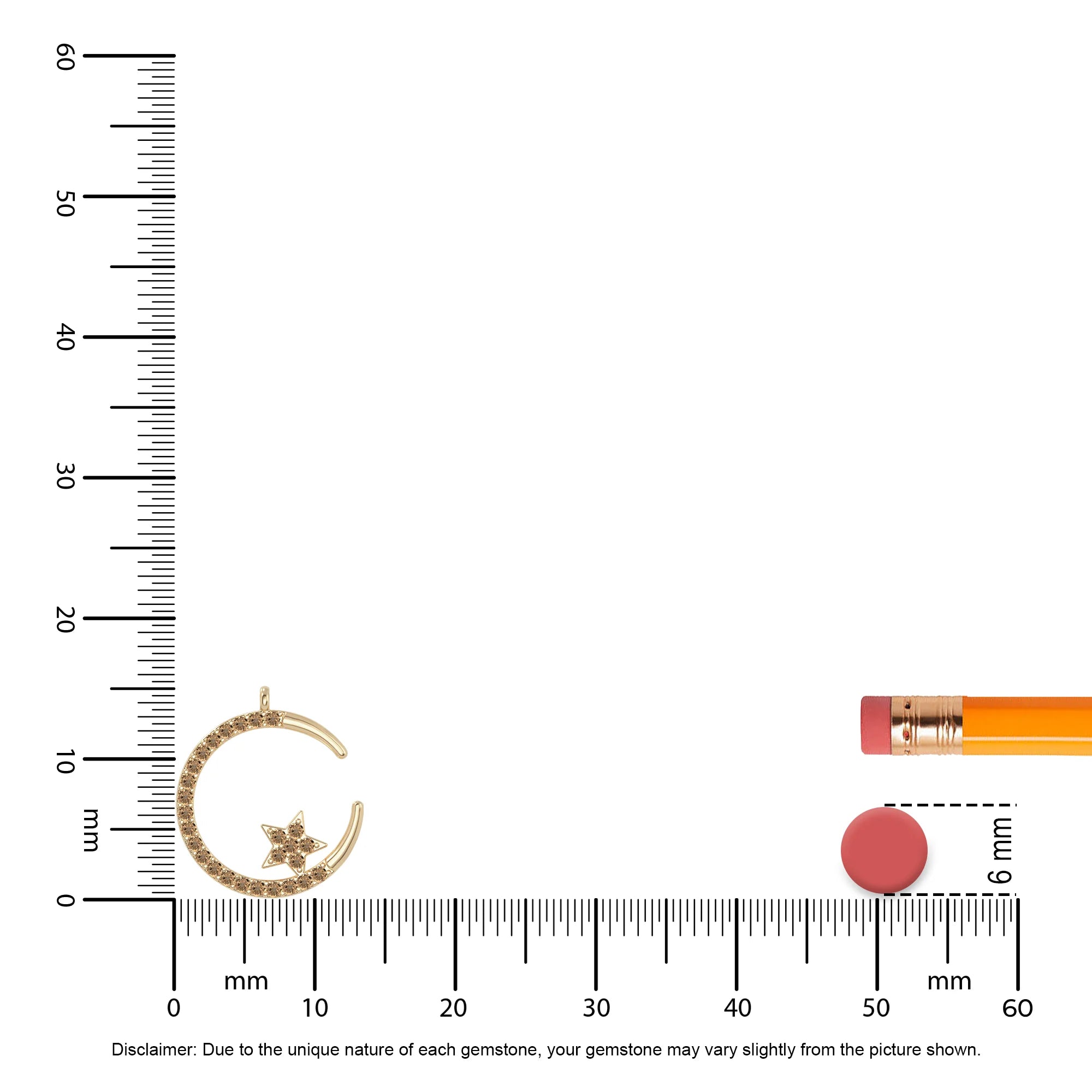 natural citrine moon & star necklaces in yellow gold vermeil 