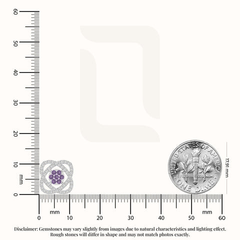 natural amethyst inner power stud earrings in sterling silver 