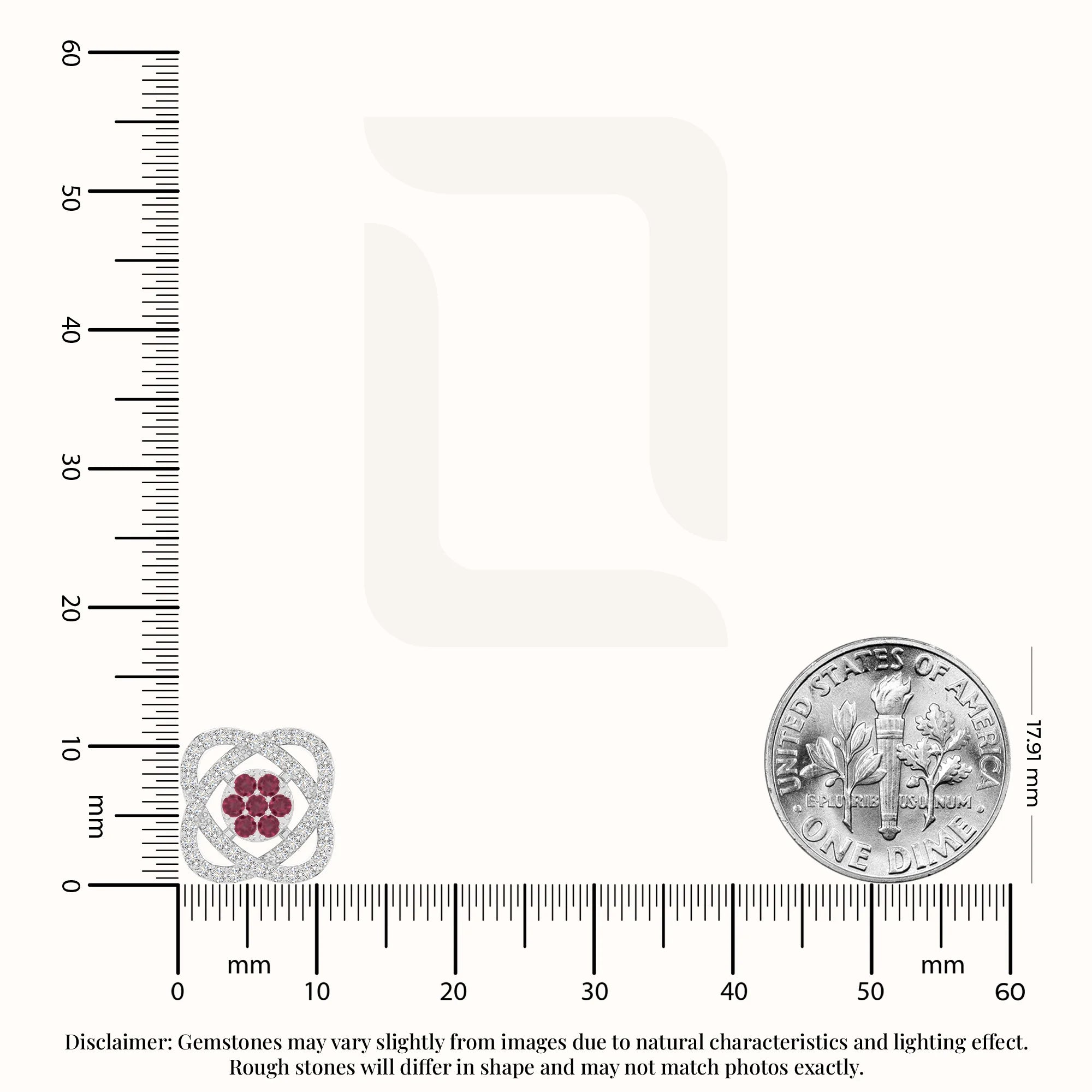 natural ruby inner power stud earrings in sterling silver 