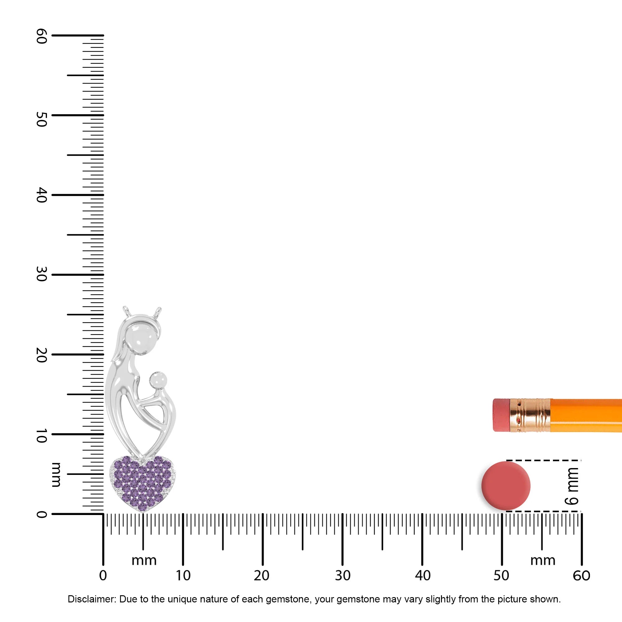 natural amethyst mother child heart necklaces in sterling silver 