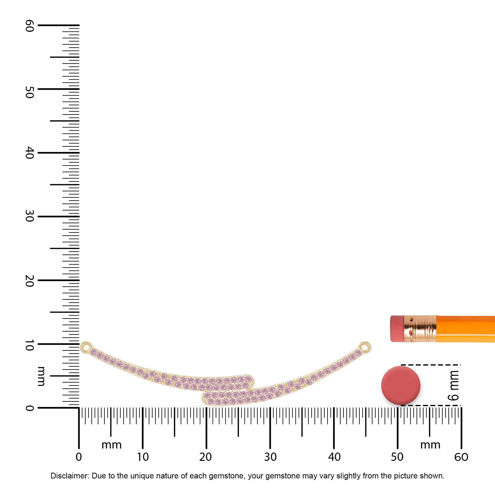 natural pink-tourmaline bypass curved bar necklaces in yellow gold vermeil 