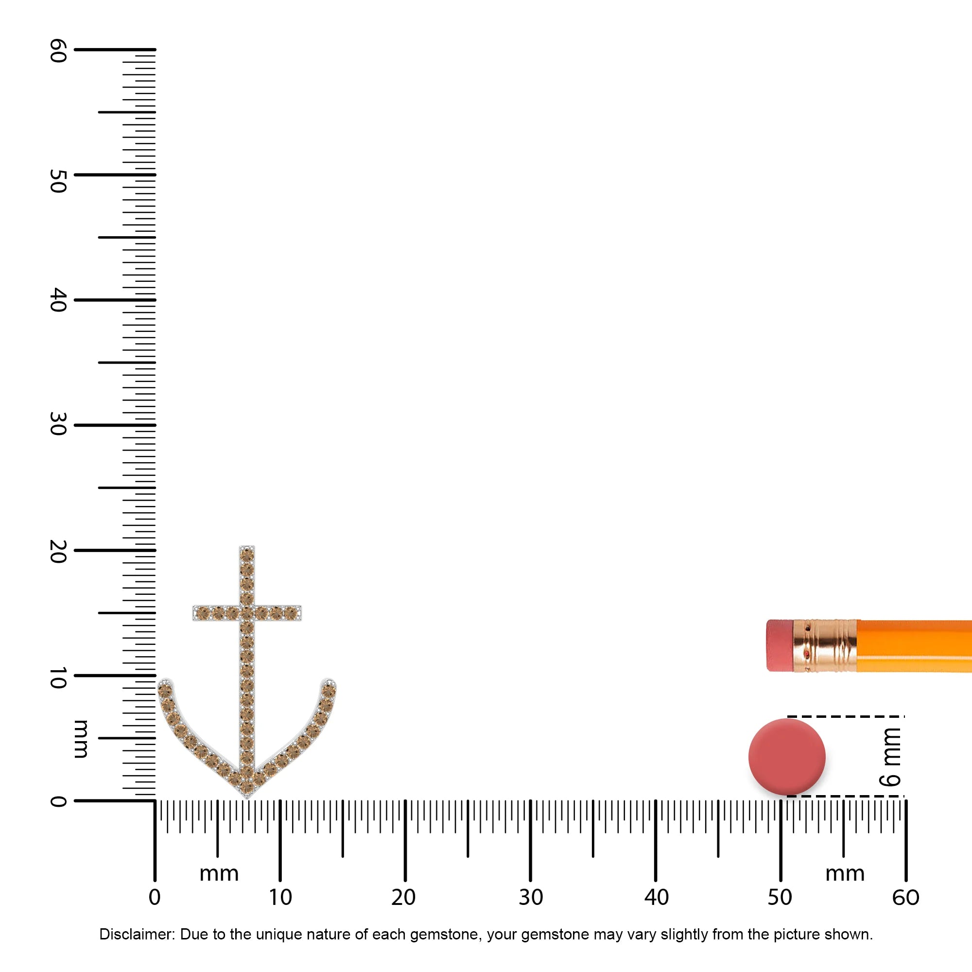 natural citrine anchor necklaces in sterling silver 