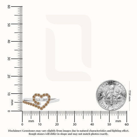 natural citrine heart promise rings in sterling silver 