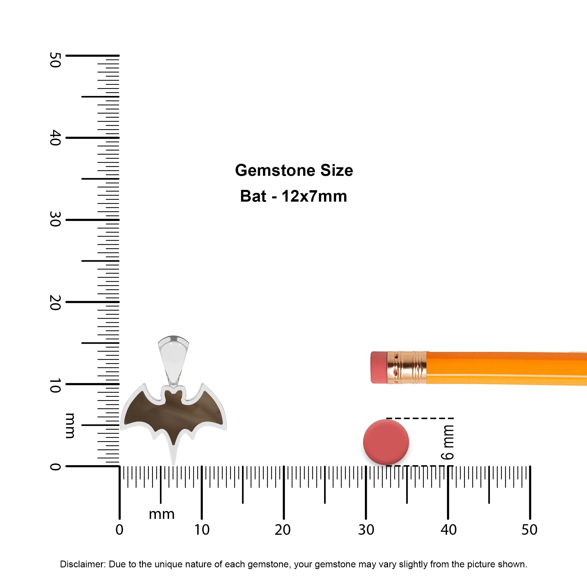 natural smoky-quartz bat shape pendant necklace