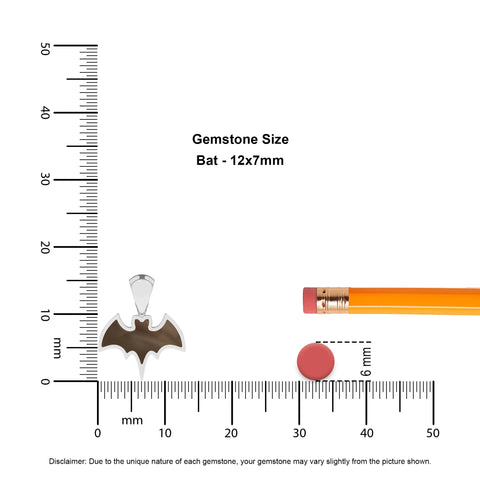 natural smoky-quartz bat shape pendant necklace