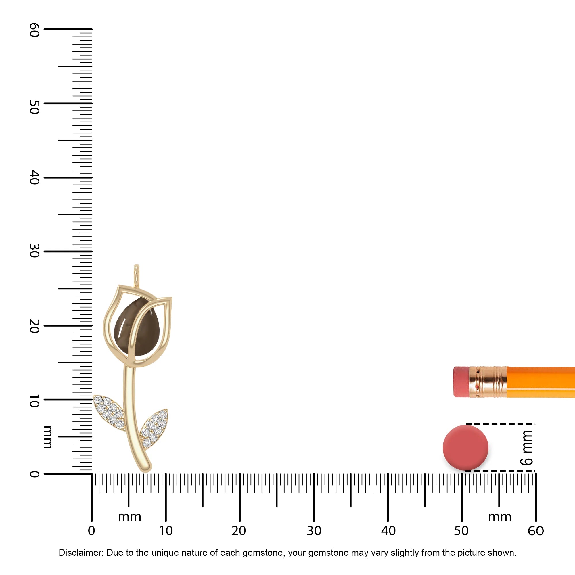 smoky quartz tulip necklaces in yellow gold vermeil 