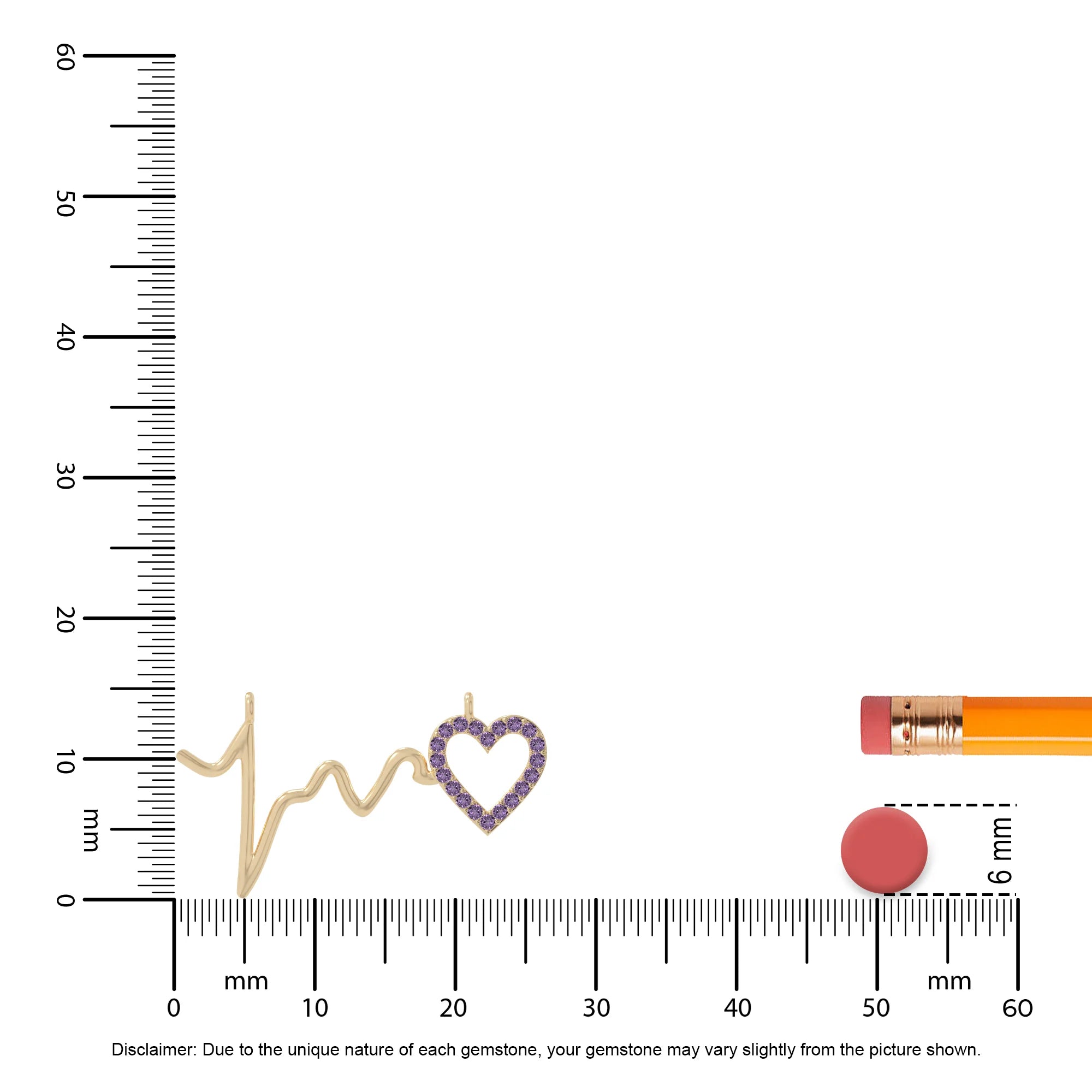 natural amethyst heartbeat necklaces in yellow gold vermeil 