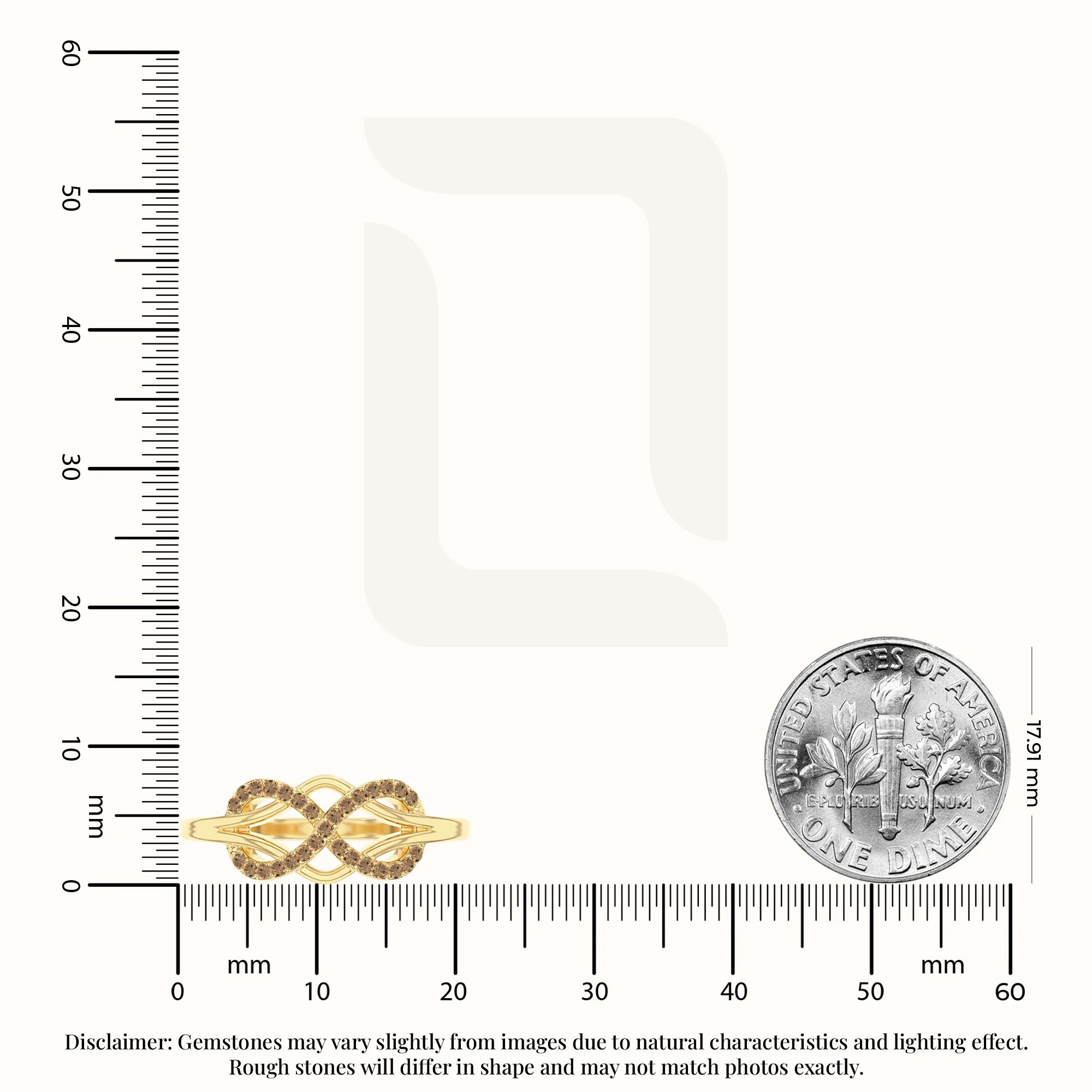natural citrine infinity promise rings in yellow gold vermeil