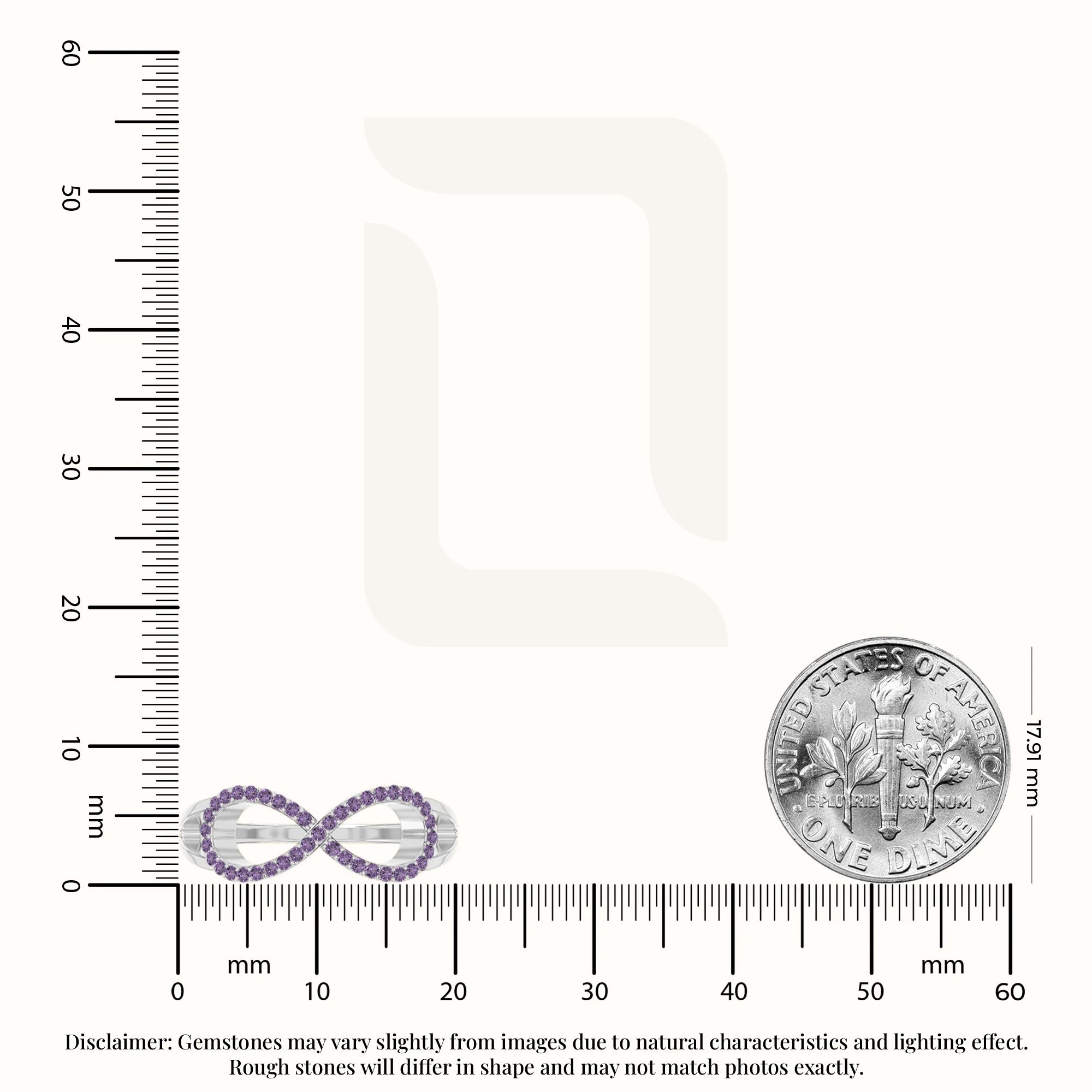 natural amethyst infinity promise rings in sterling silver 