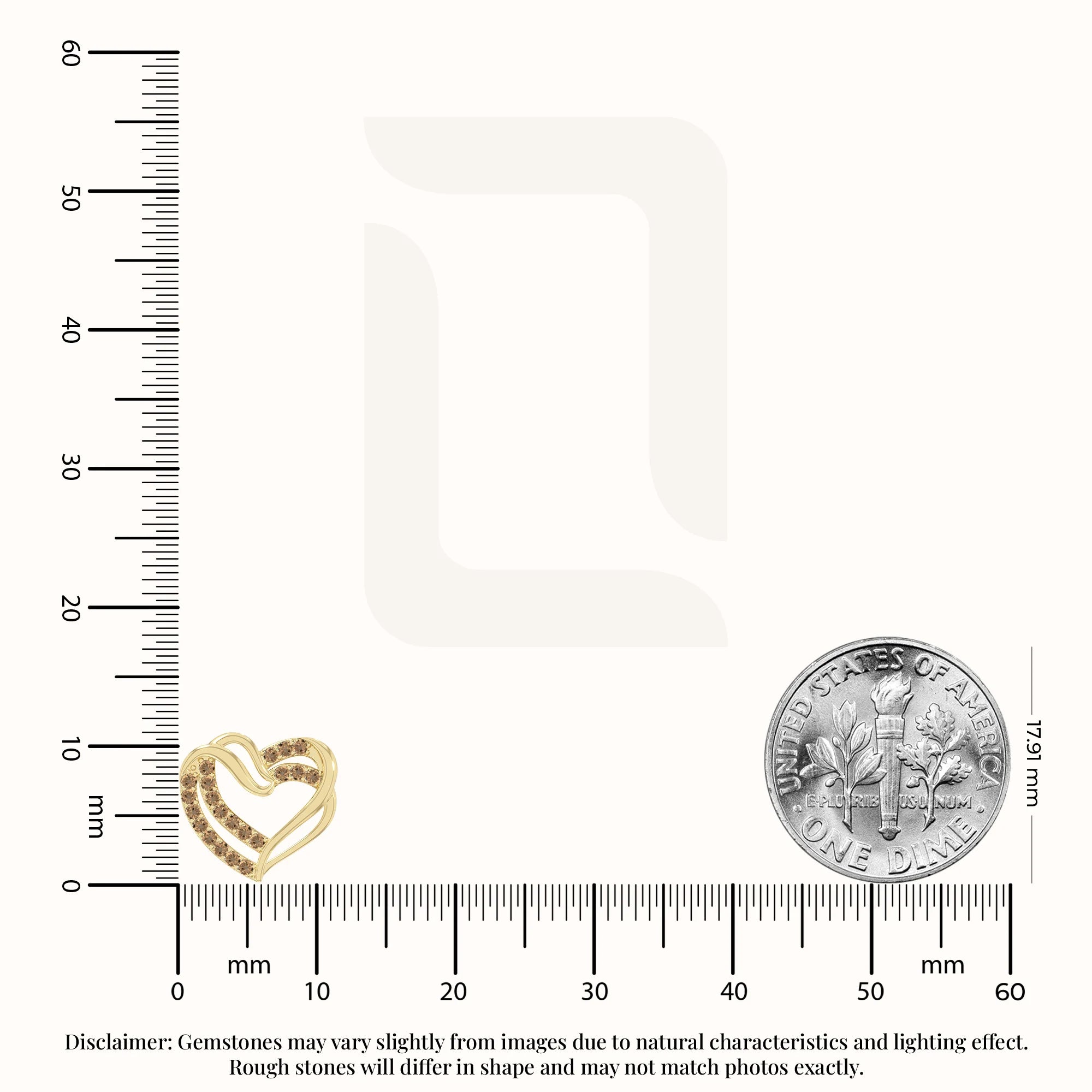 natural citrine heart-in-heart stud earrings in yellow gold vermeil 