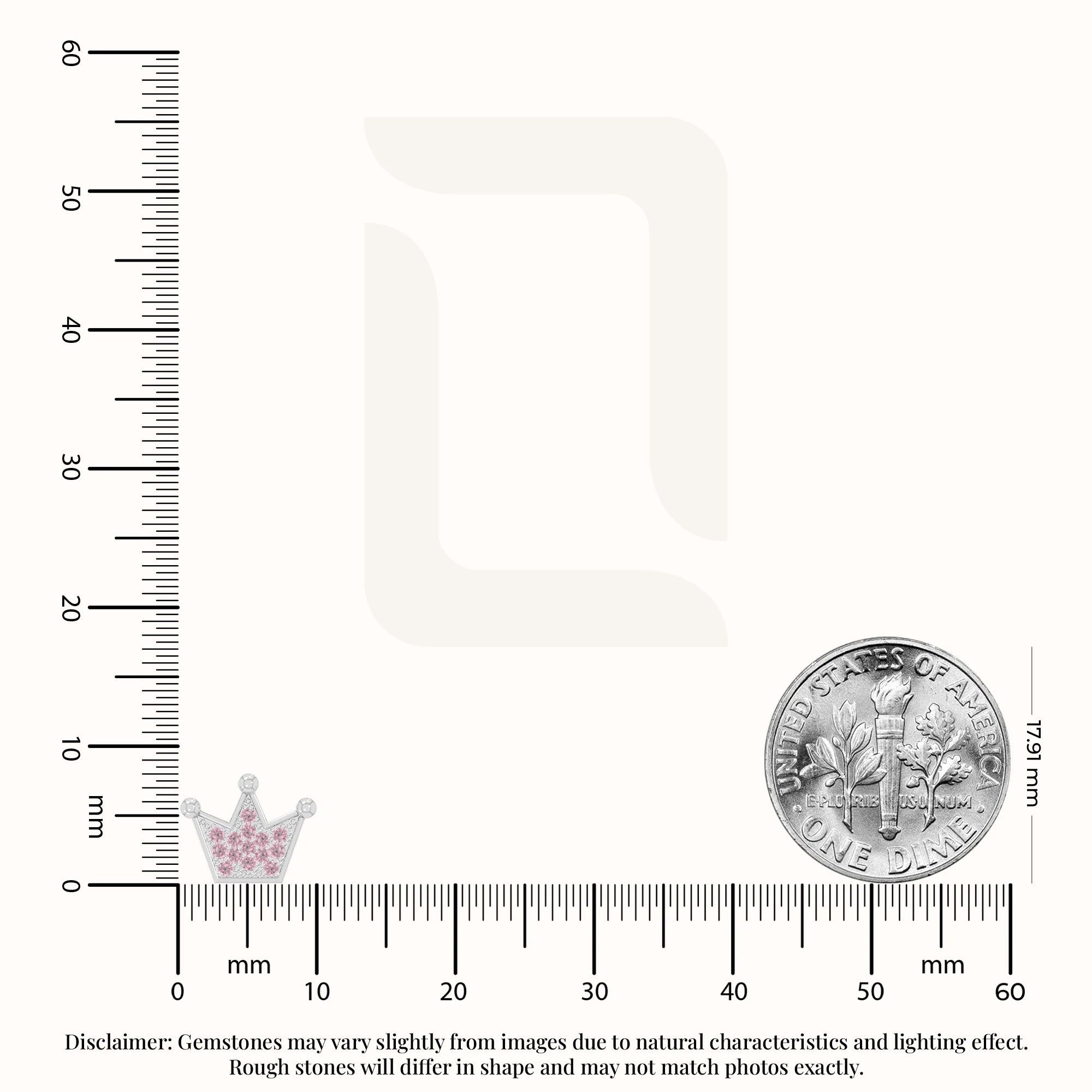 natural pink-tourmaline crown stud earrings in sterling silver 