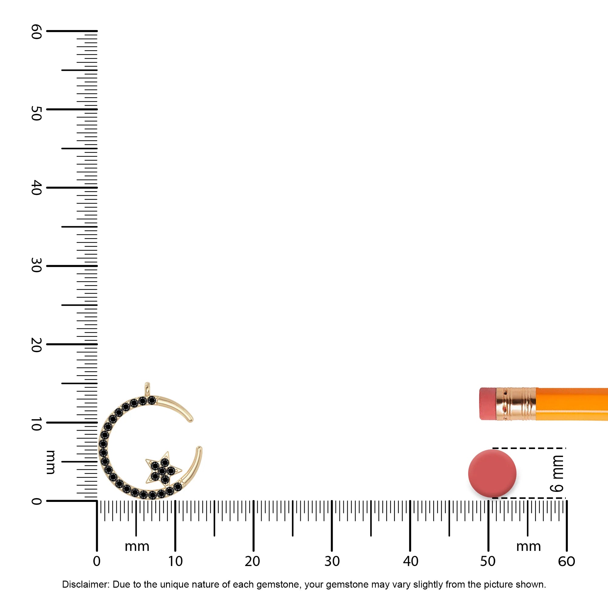 natural black-onyx moon & star necklaces in yellow gold vermeil 