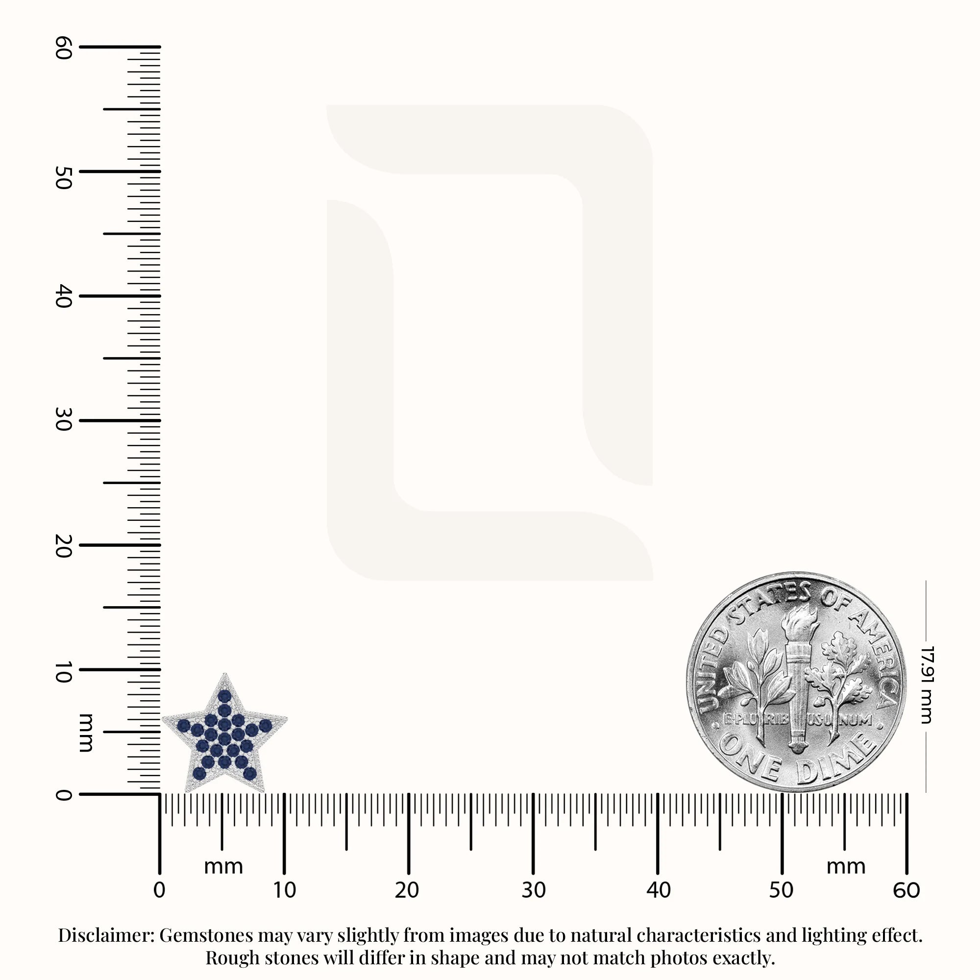 natural blue-sapphire star stud earrings in sterling silver 