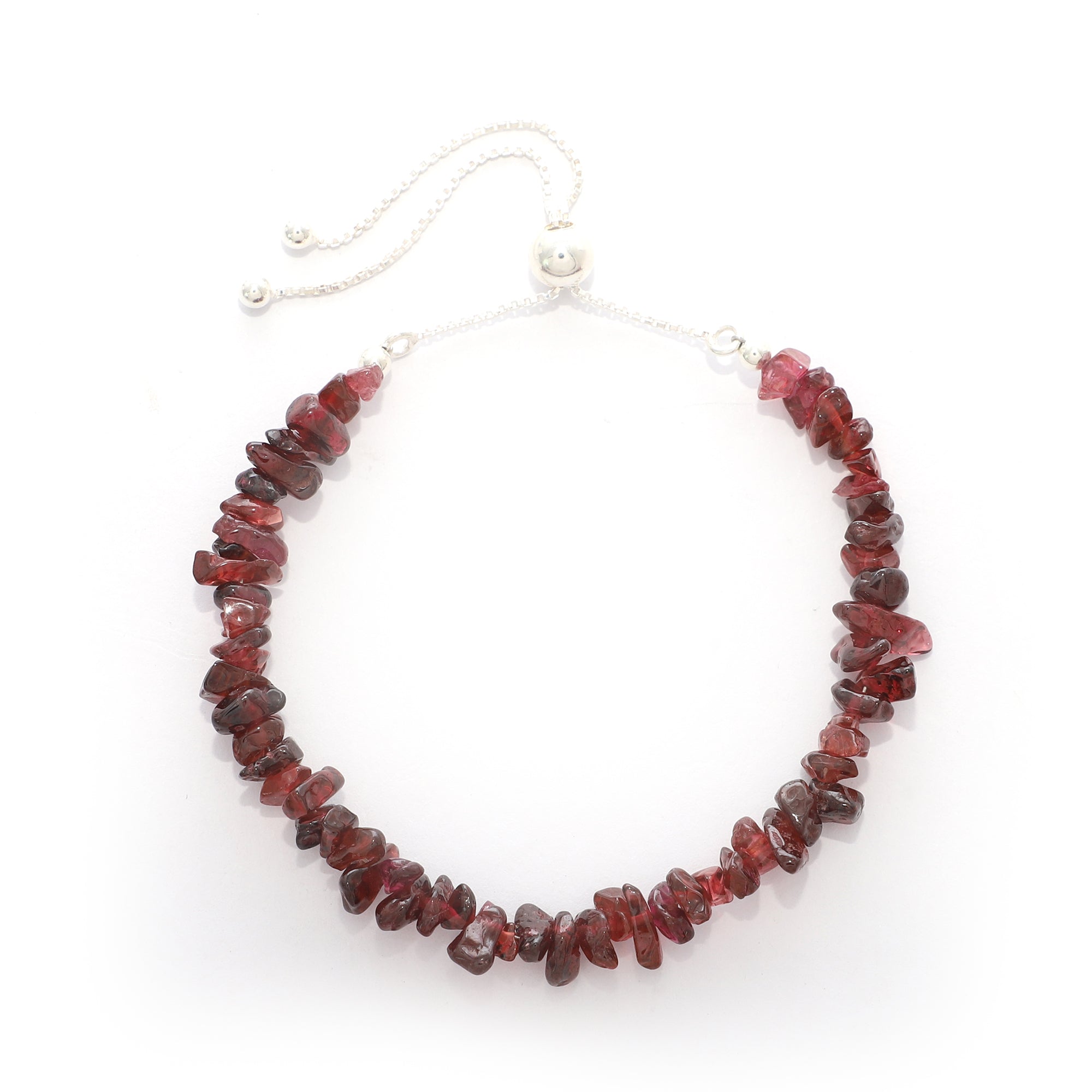 natural red-garnet rough shape bolo bracelet