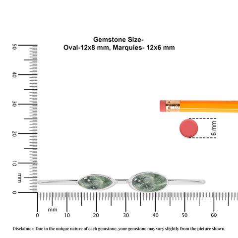 natural seraphinite oval-marquise shape twister bracelet