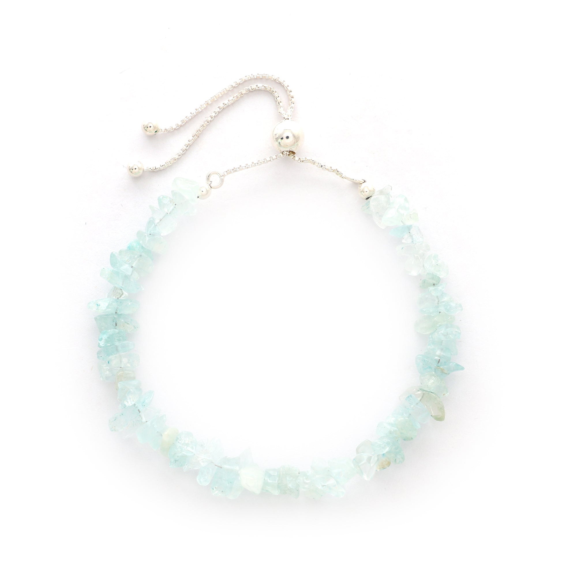 natural aquamarine rough shape bolo bracelet