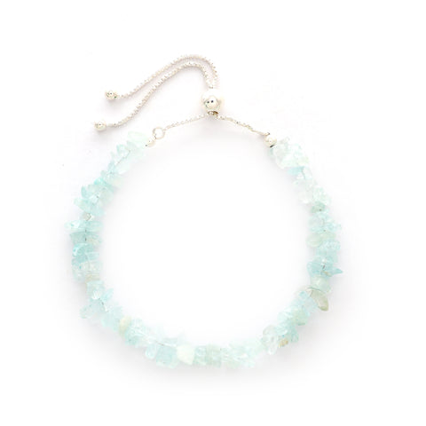 natural aquamarine rough shape bolo bracelet