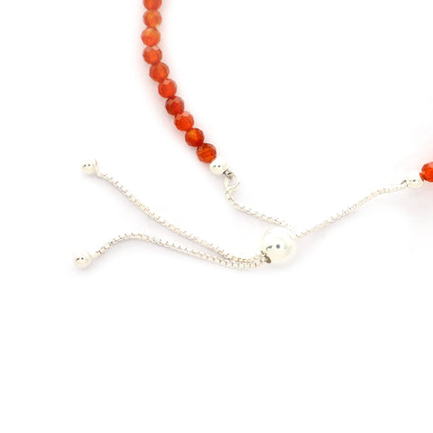 natural carnelian round shape bolo bracelet